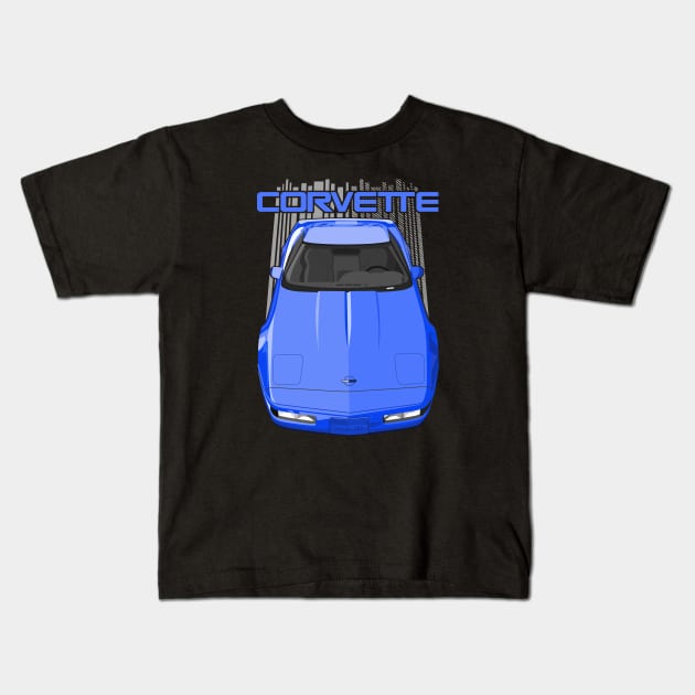 Corvette C4-blue Kids T-Shirt by V8social